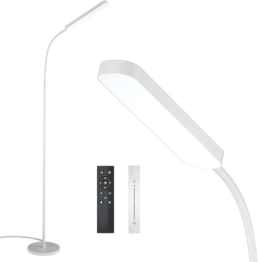 Floor Lamps, 15w/1000lm Bright LED Floor Lamp with Stepless Adjustable 3000K-6000K Colors and Dimmer, Remote and Touch Control Reading Lamp, Adjustable Floor Lamp for Living Room