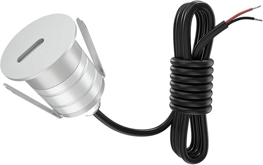 1W Low Voltage LED Step Lights, 3000K Recessed Mini LED In-ground Light, IP67 Waterproof Landscape Lighting for Decks, Stairs, Yards, Walls, Gardens, Patio, DC12V/24V, AC12V