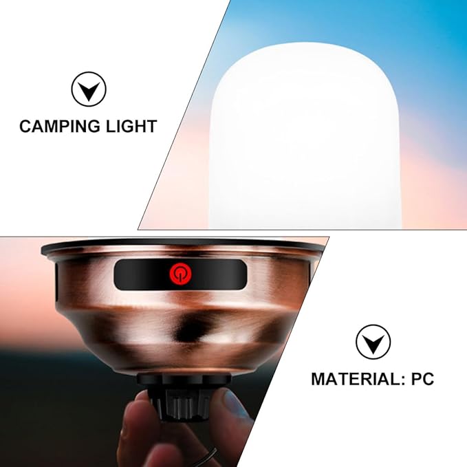 VANZACK Rechargeable LED Tent Lantern Mini Portable Atmosphere Light Super Bright Retro Camping Lamp for Outdoor BBQ and Garden Use
