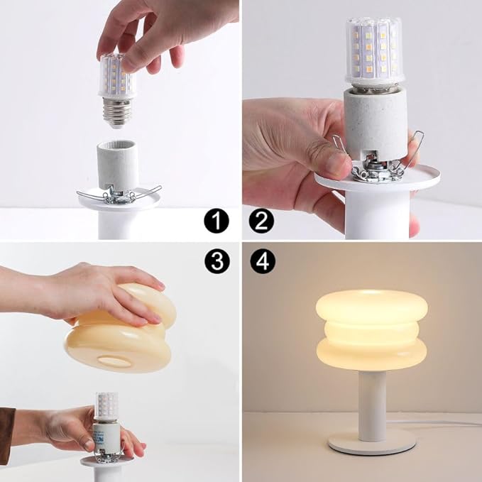 Hamburger Table Lamp for Bedroom,Mid Century Modern Yellow Lamp for Living Room,Bedside Warm Lamp,Unique Aesthetic Home Decor