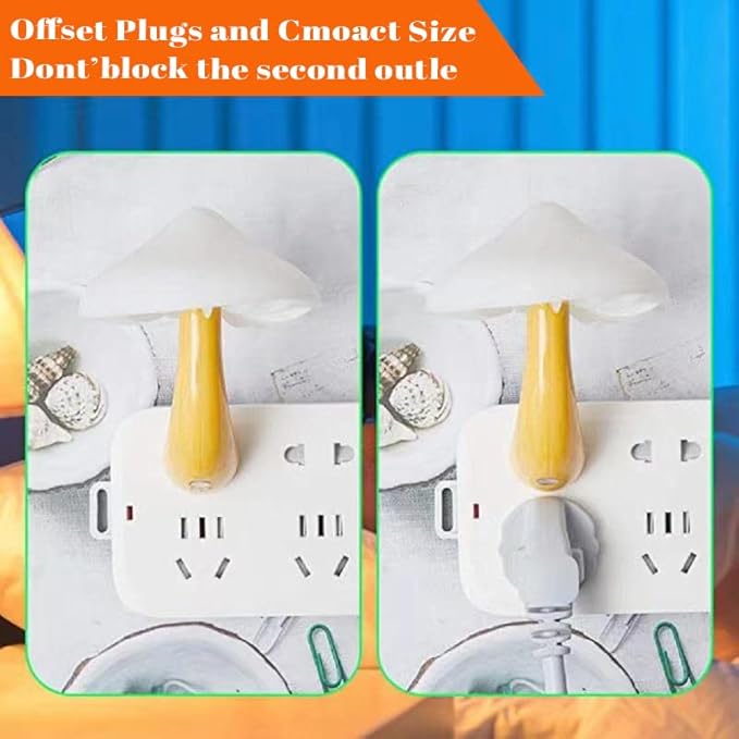 2 Pieces Sensor LED Mushroom Night Light Plug in Smart Lamp Mini Mushroom Night Lights LED Night Lamp Color Changing for Adults Kids (7-Color Lights Discoloration)