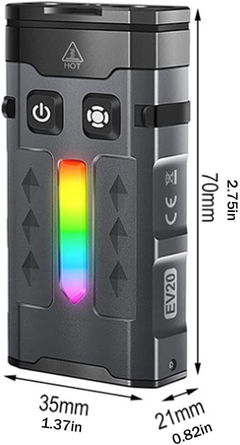ED-C Strong Light Keychain Flashlight– Aluminum Alloy Flashlight,1100 Lumens,RGB Light-ing with Spot and Flood,IP66 Waterproof & Magnetic Clip for Outdoors,Emergency (EV20 UV Purple +Side Light RGB)