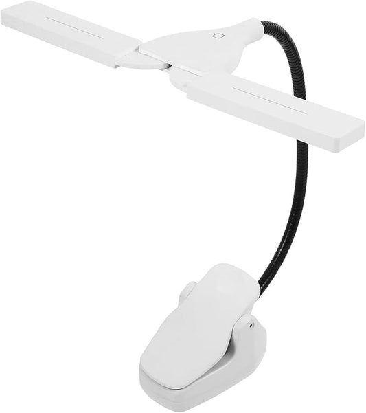 LED Rechargeable Clip-on Music Stand Light Flexible Gooseneck Piano Lamp with LED Desk Light for Upright Piano and Reading Battery Powered Portable Clip for Practice Random Color
