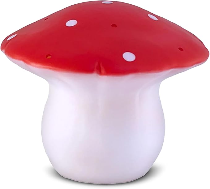 Egmont Toys Red Mushroom Lamp – Cute Vintage Night Light, Small Lamp for Bedroom or Bedside, Soft Ambient Lighting Mushroom Decor, Small Nightstand for Cozy Home Decor, Living Room (Medium)