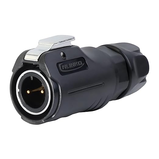 CNLINKO LP-12 2 Pin Connector IP68 Waterproof Circular Electrical Plug for Outdoor Equipment Solar Industrial Machinery DC 12V Flange Mount Metal-Reinforced Kit (2-Pin)