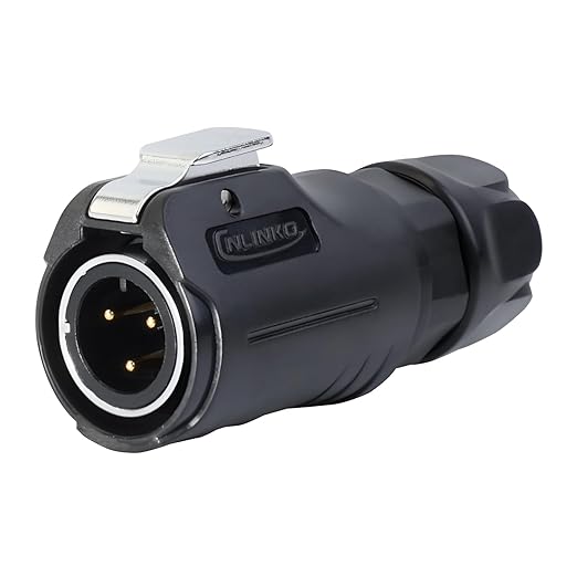 CNLINKO LP-12 3 Pin Connector IP68 Waterproof Circular Electrical Plug for Outdoor Equipment Solar Industrial Machinery DC 12V Threaded Single Port Metal-Reinforced Kit (3-Pin)
