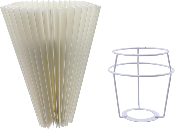 KUMGROT E26/E27 Small Pleated Lamp Shade Scalloped Lampshades Lights Replacement Cute Lamp Shades for Bedroom Living Room Home Office Decor, Cream