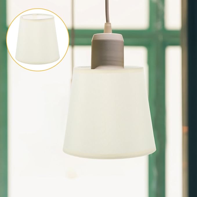 Replacement Lampshade for Table Lamps Light Black Fabric Lampshade Rustic White Pleated Decorative Lamp Shades