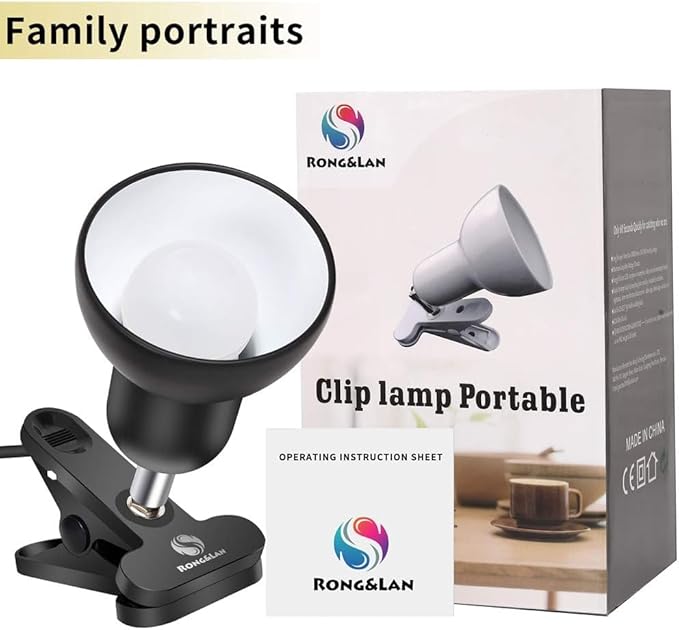 RONG&LAN Desk lamp,360° Rotation Clip on Lamp Portable Book Reading Light,Clamp on Desk/Table/Bunk Bed/Cupboard Home Lighting, (Seven Colors for Your Choice) Yellow