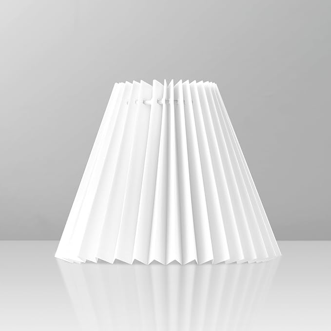 6 Pack White Pleated Chandelier Shades, 3" Top x 6" Bottom x 5" High, 3.0x6.0x5.0 Inches Fabric Lampshade, Perfect Covers for 6-Light Pendant Light or Wall Sconce, Clip On Bulb E12 Socket(Small Size)