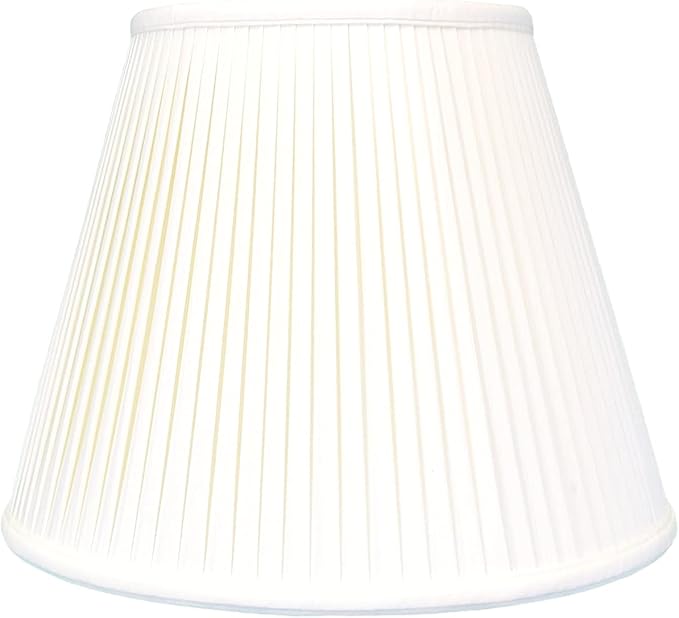 Royal Designs Deep Empire Side Pleat Basic Lamp Shade, White, 9" x 16" x 12.25, BS-728-16WH