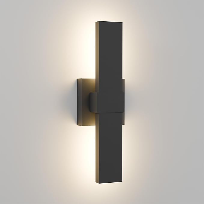 LamQee 15.8 in Aluminum Long Outdoor Wall Lights, 3000K 500LM LED Waterproof IP65, Modern Exterior Lighting Fixture Linear Outdoor Sconce Wall Mount Outside Lighting for House Porch Patio Garage Door