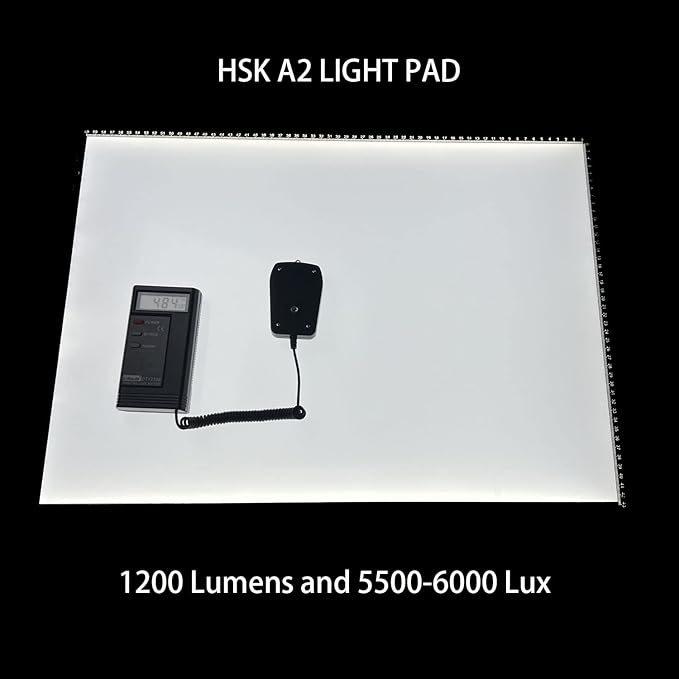 HSK A2 LED Artist tracing Light Box Copy Table, Adjustable High Brightness Light Pad for Tatto Drawing, Sketching, Animation,Diamond Painting Accessories