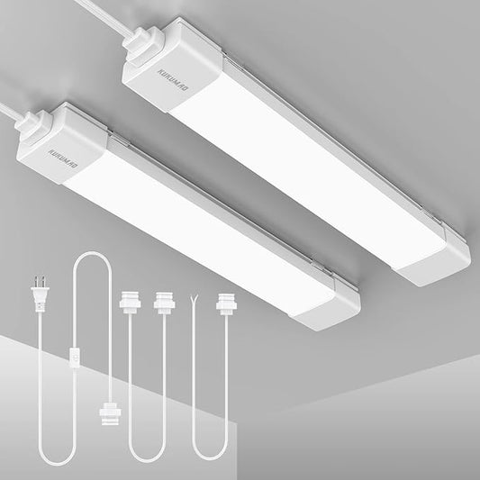 Under Counter Lights for Kitchen, Linkable LED Tube Light，17in 16W 1700LM Closet Lights,5000K LED Ceiling Light with On/Off Switch Cord,Plug in Light for Bedroom/Bathroom/Workroom.