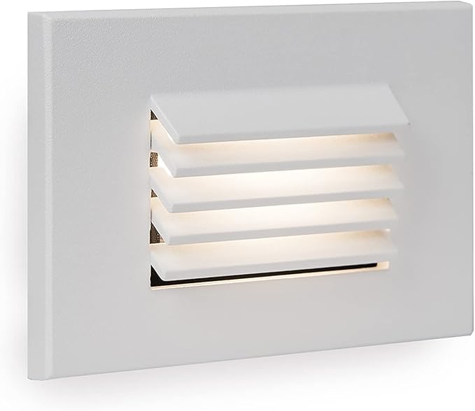 WAC Landscape Lighting, LED 12V Horizontal Louvered Indoor or Outdoor Step and Wall Light 3000K Warm Built-in LED in White