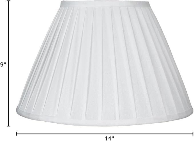 Urbanest Softback Side Pleat Lampshade, Faux Silk, 7-inch by 14-inch by 9-inch, Off White, Spider-Fitter