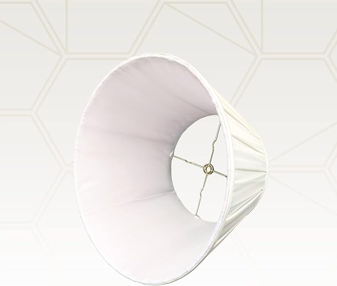 Royal Designs, Inc. Empire English Pleat Lamp Shade, BSO-724-16LNEG-2, 10.5 x 16 x 11, Linen Eggshell, Set of 2
