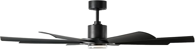 Modern Forms Aura Indoor and Outdoor 8-Blade 60in Smart Ceiling Fan in Matte Black with 2700K-3000K-4000K-5000K Selectable LED Light Kit and Remote Control works with Alexa and iOS or Android App