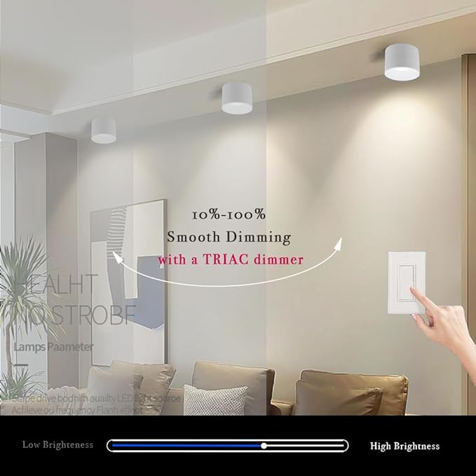 LED Dimmable Ceiling Spotlight Aluminum White 4.72" Cylinder Spot Light Indoor Modern Minimalist Focus Accent Down Light for Cylinder Hallway Kitchen Foyer CRI 98 12W 3000K