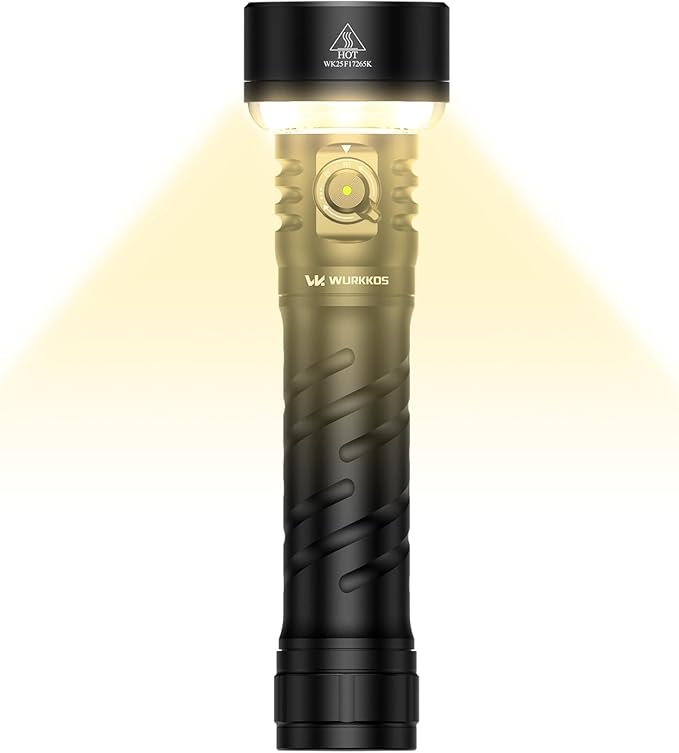 Wurkkos TS27 Rechargeable High Lumen Flashlights, 3200LM 2772Feet Long Throw Super Bright Flashlight,Bidirectional Lighting 300-hour Ultra-Long Flashlights, (with Threaded Interface)