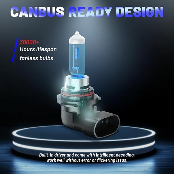 Halogen Headlight Bulbs Fit For Honda CRV 2015-2021, High Low Beam Bulbs Combo, 100W 6000K White 300% Brightness, Plug and Play, 4-Pack