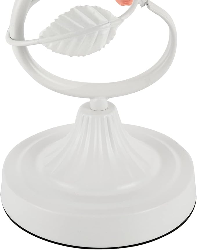 Flower Desk Lamp, E26 Glass Table Lamp Reading Light for Small Space Bedroom Home Office, Bedside Lamp with Soft Light, Applicable 3-5m² Area (White, 5.5" W x 20.4" H)