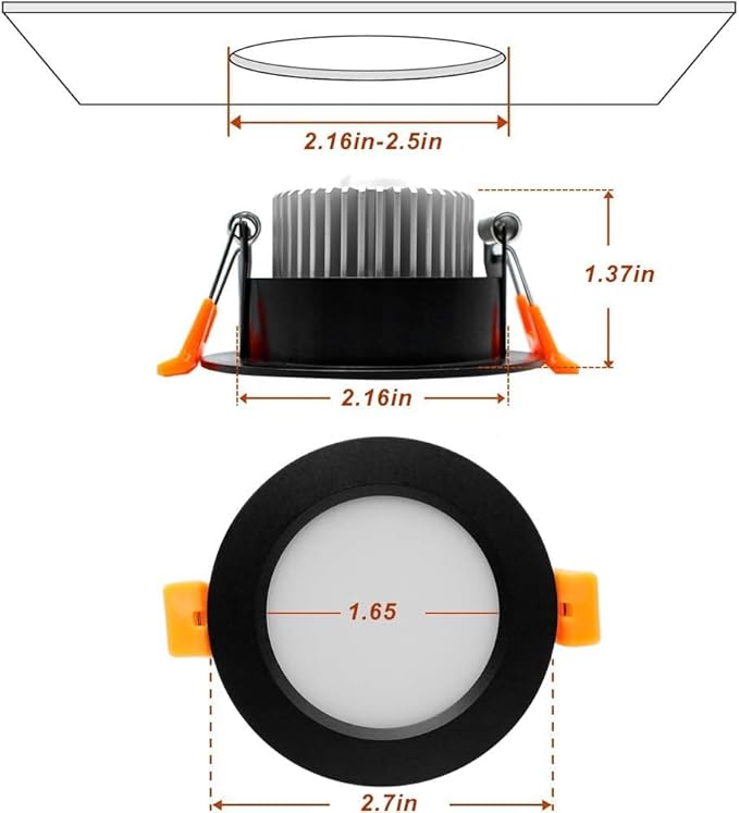YGS-Tech Smart 2 Inch Recessed Lighting, WiFi LED Downlight 5W 120V, Compatible with Alexa and Google Home, Dimmable RGB & CCT 2700-6500K, Black Trim, LED Ceiling Light with Driver (10 Pack)
