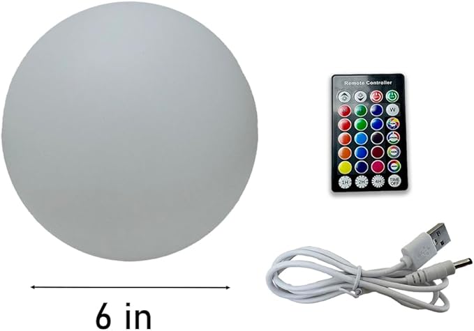 LED Floating Pool Light, 6-Inch, Rechargeable Waterproof Orb with Remote Control, 16 RGBW Colors,Hot Tub Lights, Pool Accessories (1Pack)