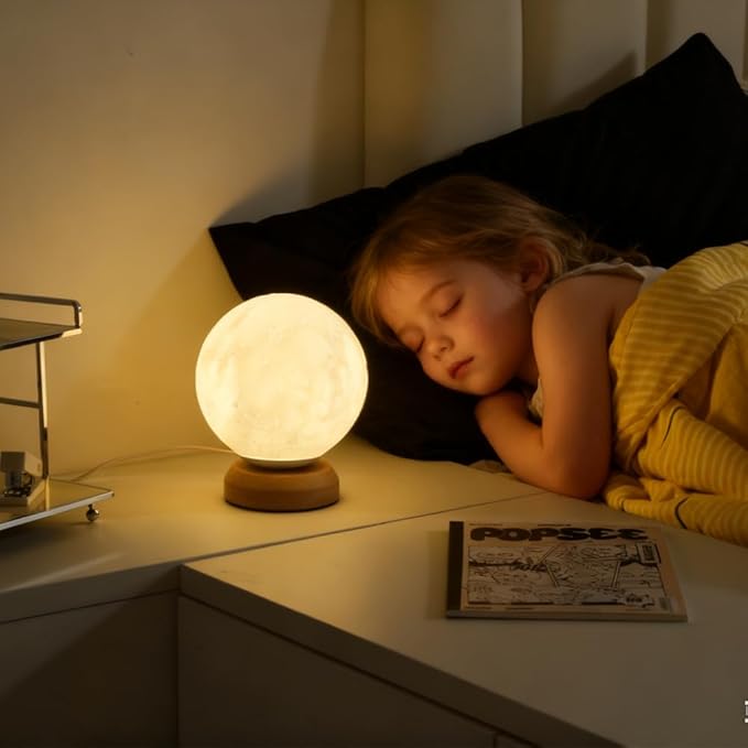 Moon Lamp , 3-Color Temperature Lamp,Bedroom Bedside Night Lights, Dimmable Led Lighting, Table Lamps for Living Room OfficeCreative Home Decor,Valentines Gift for Her Him Kids Women Men Birthday