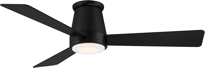 WAC Lighting Hug 3 Blades Aluminum Smart Flush Mount Ceiling Fan in Matte Black