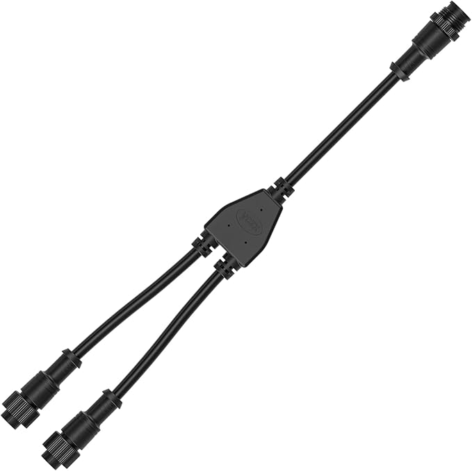 BTF-LIGHTING 5 Core 5 pin Big Size IP67 Y Shape 1 Male-Divided-2 Female Spillter Connctor Black Plastics 0.32mm²/22AWG 22mm Metal Metal Nut Support All BTF-LIGHTING 5 pin Big Size IP67 Connectors