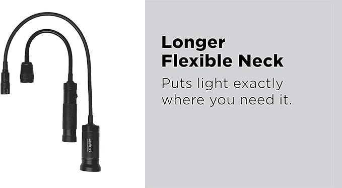 NextLED Flexible Shaft Magnetic LED Flashlight and Pickup Tool, Telescoping Neck with Extendable Neck up to 20 Inches, 300 Lumen Cree COB LED Work Light, Strong Magnetic bottom, Pick up to 1Lb