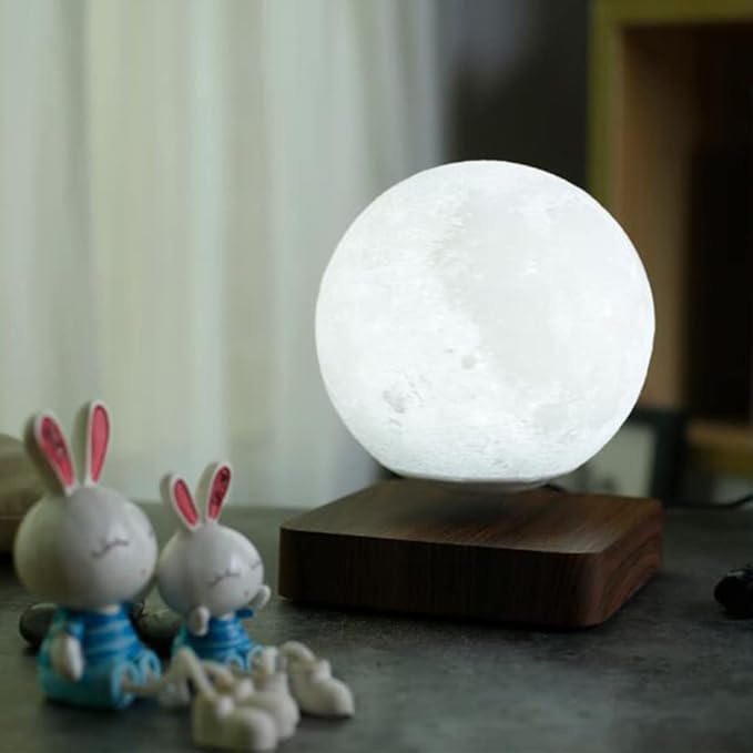 Magnetic levitation Moon lamp, Night Light, Ambient Light, Bedside Table lamp, Three Color Adjustment, Decorative Ornaments, can be Used as Holiday Gifts