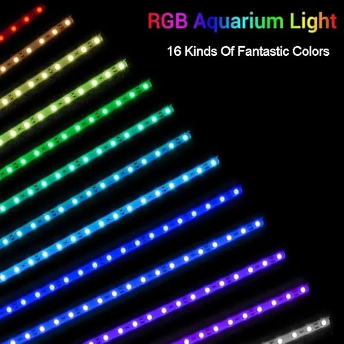 Submersible Aquarium Light,LED Aquarium Air Bubble Light,RGB Color Changing Brightness Adjustable Timing Waterproof Remote Control Fish Tank Light Bar,Aquarium Light Bubbler Wall,26.7inch