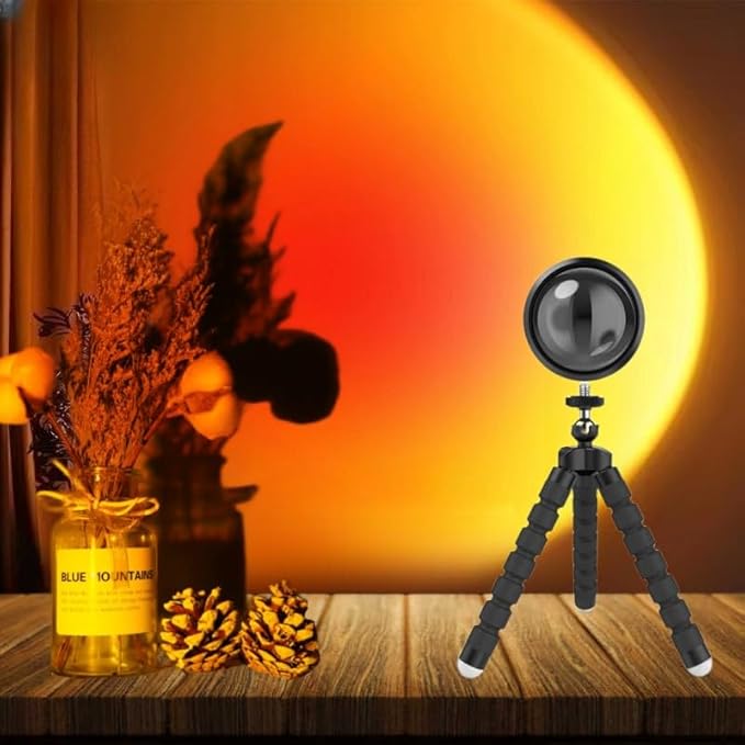 Sunset Lamp Led Lights for Bedroom Aesthetic Room Decor Night Light Living Room Sun Sunlight Projector Christmas Decorations Gifts Party Orange