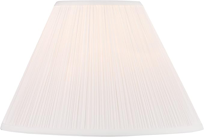 Aspen Creative 33134, Mushroom Pleated Traditional Spider Lamp Shade, White, 7" Top x 17" Bottom x 11-1/2" Slant