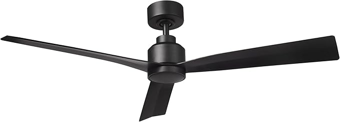 Clean Indoor/Outdoor 3-Blade Smart Compatible Ceiling Fan 52in Matte Black with Remote Control and Wall Cradle. Works with iOS/Android, Alexa, Google Assistant, Samsung SmartThings, and Ecobee.