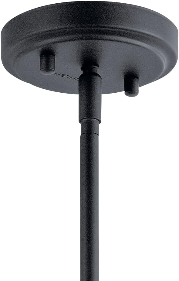 Kichler Winslow 7.5" 1-Light Mini Pendant Light with Clear Seeded Glass in Black for Kitchen, Bar, Laundry Sink, Bar Island (7.5" x 4.25"), 44032BK