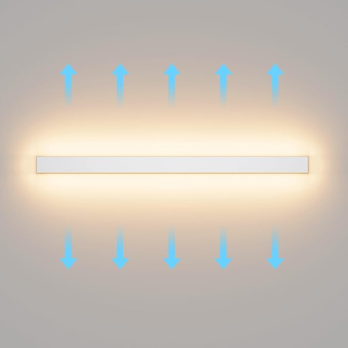 Aipsun Porch Wall Lights 59inch Long Strip Modern LED Outdoor Wall Light Fixture, 1 Pack White Wall Mount Lighting Sconce Exterior Lights Wall Sconce Long Linear Outside Lighting 3000K