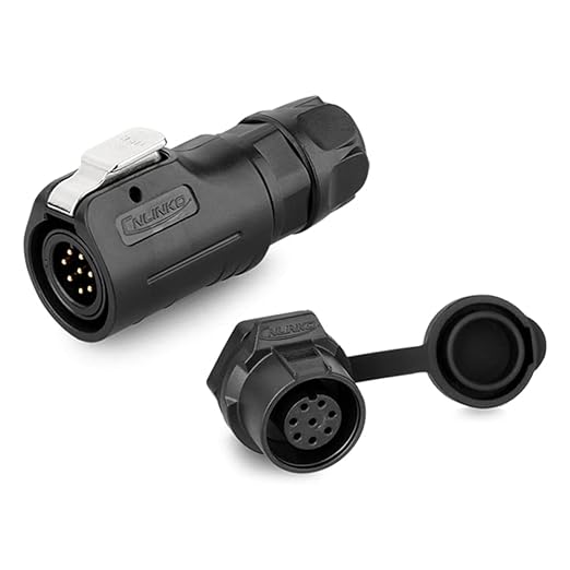 CNLINKO LP-12 IP68 Industrial Waterproof Connector Quick Plug Circular Connector PBT Plastic Shell Aviation Connector M12 2-8 Pin Thread Socket (8 Pin)