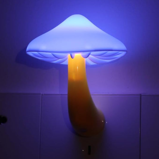 AUSAYE Blue Led Lamp Mushroom Nigh Light,Plug in Nightlight,Sensor Night Lights for Kids Adults Bedroom,Bathroom,Toilet,Stairs,Kitchen,Hallway Christmas Thanksgiving Gifts