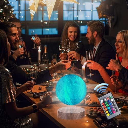 Levitating Galaxy Lamp - Floating Spinning Moon Lamp Rotating Magnetic Levitating 3D Moon Light with Remote Control, Night Lights Office Home Desk Decor, Unique Gift, 16 Colors Galaxy
