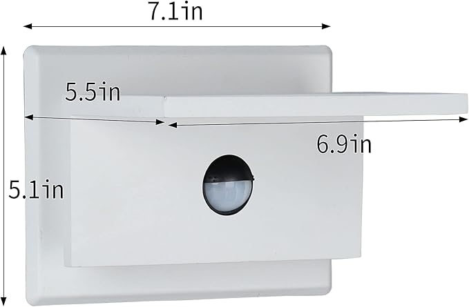 Lustrlach Motion Sensor Outdoor Wall Lights White for House Modern LED Exterior Light Fixture Waterproof Aluminum Wall Mount Lamp 10W,3000K