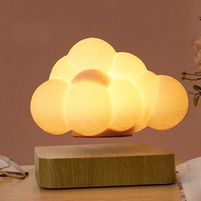 3D Floating Cloud Lamp Touch Control Magnetic Levitating Lamp LED 360° Rotation Cloud Lights Cute Night Light 3 Modes Lighting Unique Home Decor for Office Bedroom Gift Idea (Dark Color)