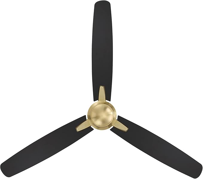 WAC F-060-SB/MB Blitzen 54" Outdoor Ceiling Fan with Remote, Soft Brass Matte Black