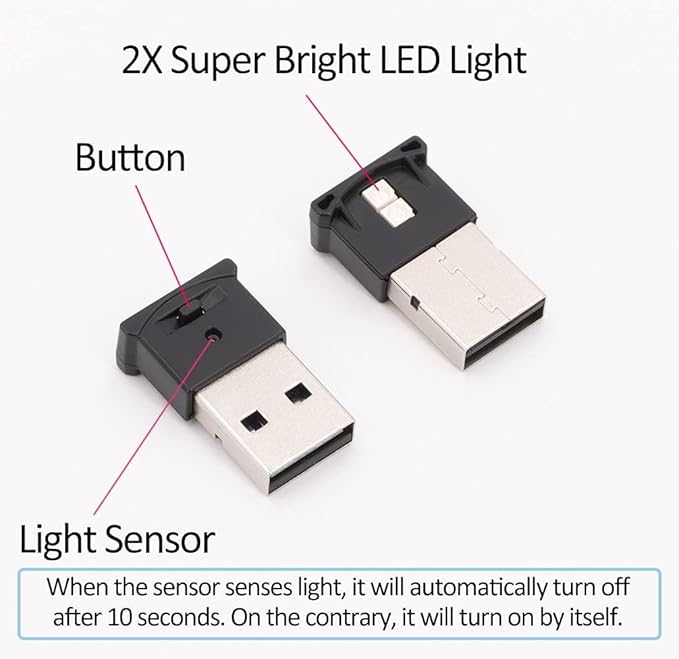 AOZITA Mini USB LED RGB Light Brightness Adjustable 8 Color Changeable for Car, Laptop, Keyboard. Atmosphere Smart Night Lamp for Home Decoration (DC : 5V) (Quantity: 4)