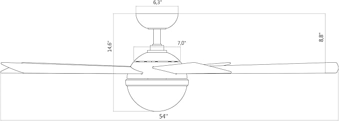 WAC Lighting Eclipse 5-Blade Aluminum Smart Ceiling Fan in Brass/Matte Black