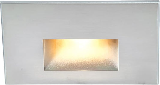WAC Landscape Lighting, LED 12V Horizontal Indoor or Outdoor Step and Wall Light Amber 1800K Built-in LED in Stainless Steel