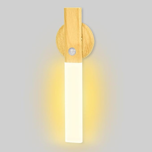 LAVAED Motion Sensor Lights Indoor,LED Rechargeable Battery Operated Wall Sconce Magnetic Stairway Night Light Wireless Portable Decor Lighting for Bedroom, Hallway, Picture,3000K Round Base