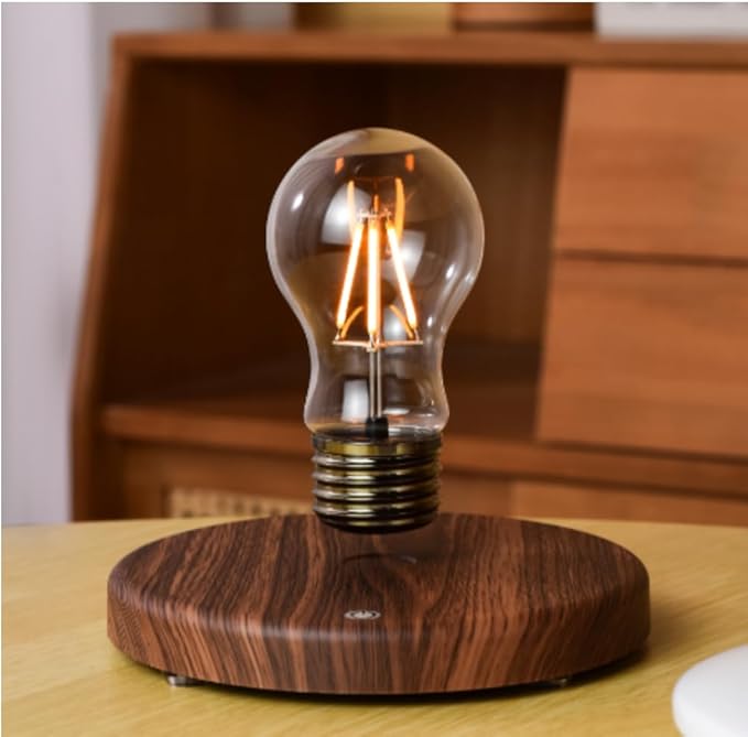Magnetic Levitating Bulb Floating Light Lamp Night Light for Home Office Desk Ambiance Lighting Creative Gift for Birthdays, Christmas and Valentine's Day